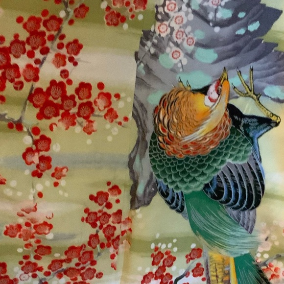 Vintage Japanese hand painted robe kimono floral - Picture 14 of 15